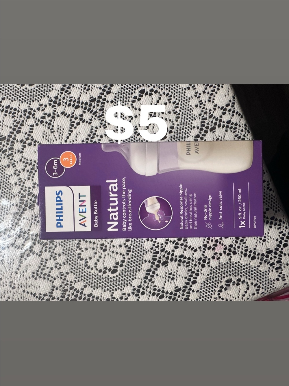 Philips Avent Natural Baby Bottle (Purple)